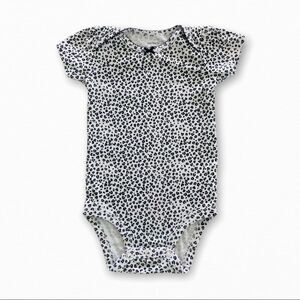 Carter’s Baby Girls Black and White Animal Print Short Sleeve Onesie 9 Months